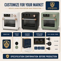 Oven Penggorengan Udara Kapasitas Besar 18L, Rotisserie Digital, 12 Preset, Timer 120 Menit, Bersertifikasi CE CB, Pabrik OEM