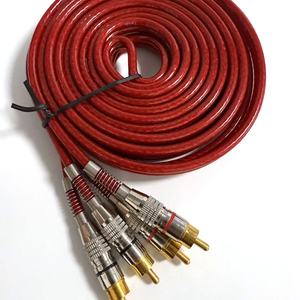 Car Audio Amplifier RCA <b>Cable</b> Dual RCA Male To Male Audio Cord Nickel Plated Connector - Product Image 3