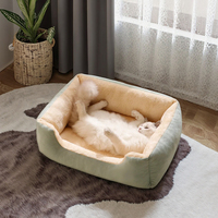 Sofá cama de felpa suave nido de perro rectangular grande personalizado al por mayor para animales pequeños estilo moderno de moda transpirable para invierno