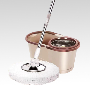 Double-Drive Rotating <strong>360</strong> Floor <strong>Mop</strong> Set Four-Side Wringing Stainless Steel Basket Bucket Microfiber <strong>Mop</strong> Pads Extendable Handle - Product Image 1