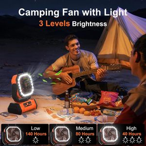 20000mAh Rechargeable Camping <b>Fan</b> <b>with</b> <b>Remote</b> <b>Control</b> LED Light and Oscillation - Product Image 3