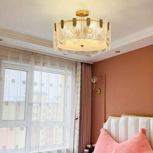 Nouveau Style Contemporain Classique Designer Pendentif Lumière Hôtel Décor salon moderne or verre plafonnier - Product Image 2