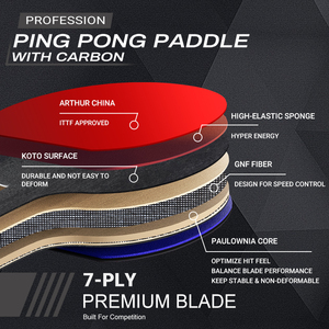 Tennis de Table Tendances Nouveautés R9 Tt Bat 7 PLy Gnf Fiber Améliorer la précision de frappe Raquette de ping-pong avec sac de transport - Product Image 4