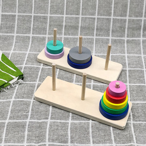 Juego de apilar torres de madera de haya unisex DIY, juguete educativo popular para niños de 2 a 4 años, mejora la creatividad - Product Image 3