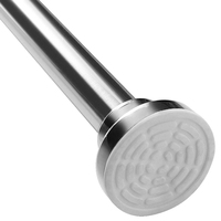 Tringle de Douche à Tension en Acier Inoxydable Personnalisée CF, Réglable, à Ressort, Sans Perçage, avec Base en Caoutchouc pour Salle de Bain d'Hôtel