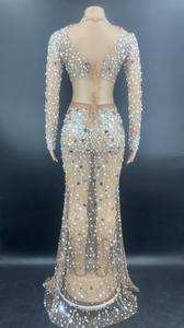 Robe <span class=keywords><strong>de</strong></span> soirée d'été pour femme, longue, transparente, à sequins, manches longues, en maille, élégante, pour fête d'anniversaire, robe <span class=keywords><strong>de</strong></span> mère <span class=keywords><strong>de</strong></span> la mariée - Product Image 4