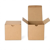 Carton d'expédition rectangulaire aseptique en kraft brun écologique personnalisé 6x6x6 pouces, pliage facile, verrouillage automatique, en carton