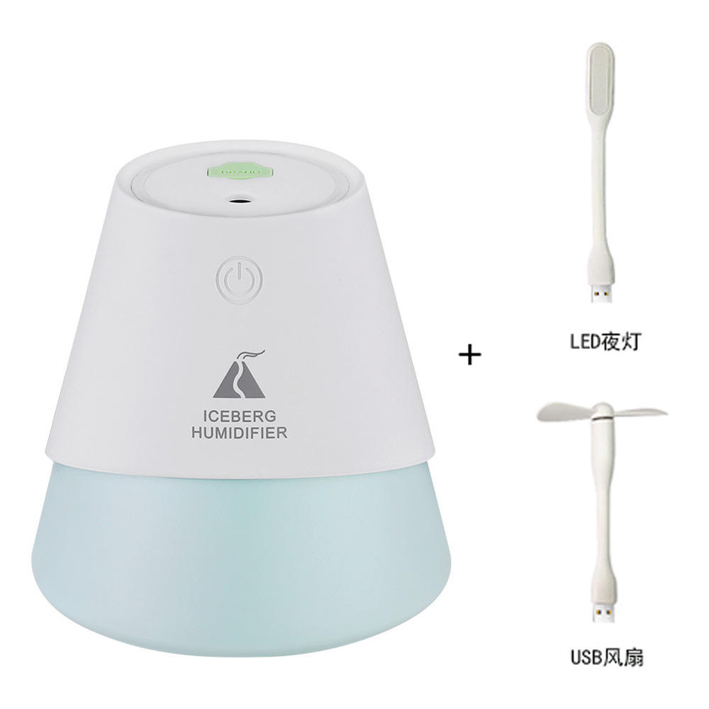 Blanc d'iceberg + ventilateur d'USB + lumière de LED