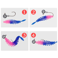 Leurre souple artificiel de sport type queue d'aiguille 55cm 12g, leurre ver léger/dansant, ver à vis sans fin, leurre souple bionique en forme de verme pour la pêche