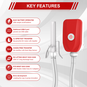 Batterie- und USB-betriebene Kunststoff-Selbstansaugende Flüssigkeitstransferpumpe 3,2 GPM für Diesel/Benzin/Kerosin/Kraftstoff Langlebig Mühelose Verwendung - Product Image 4