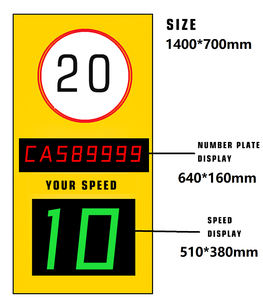 Radargeschwindigkeitsmesser für Autos mit Kamera und LED-Verkehrssicherheitsschild - Product Image 2