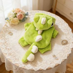 Costume de dinosaure lime pour animaux de compagnie, vêtements d'hiver et d'automne pour chats, tenue amusante et confortable - Product Image 1