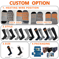 Chaussettes chauffantes électriques tricotées respirantes antidérapantes unisexes personnalisées avec batterie rechargeable pour le ski et le snowboard en hiver