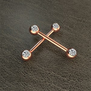 2 Piezas 14G Sexy Piercings de Barra con Cristal Colgante para Pezón, Transparentes y Coloridos, Joyería Corporal para Mujer - Product Image 5