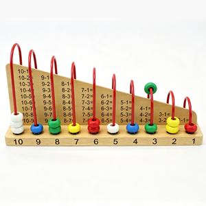 Abaque en bois à 10 rangées, perles de comptage, jouet éducatif pour enfants, outil de calcul pour l'apprentissage des mathématiques - Product Image 2