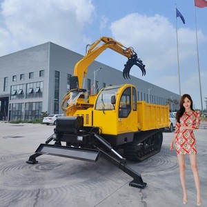 Type TD08 8ton Crawler Carrier Rubber <b>Track</b> <b>Dumpers</b> With Crane - Product Image 3