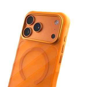 เคสโทรศัพท์มือถือกันกระแทกสีส้มใสแบบด้าน ผิวสัมผัสลายเส้น TPU+PC สำหรับ iPhone 17 Pro Max แบบแม่เหล็ก - Product Image 2