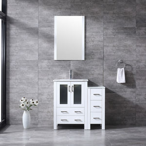 Meuble-lavabo de salle de bain haut de gamme de 36 pouces avec vasque en céramique et caractéristiques résistantes à l'eau - Product Image 1