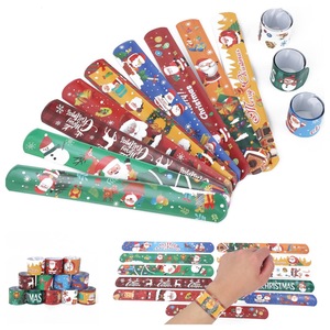 Bracelets de claque de Noël Logo personnalisé Bracelets promotionnels Conceptions personnalisées Bracelets de claque pour enfants Party Favors Jouets de Noël - Product Image 4