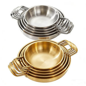 Marmite coréenne mini en acier inoxydable antiadhésive avec doubles poignées <span class=keywords><strong>pour</strong></span> fruits de mer, ramen, soupes, <span class=keywords><strong>paella</strong></span>, compatible <span class=keywords><strong>induction</strong></span> - Product Image 1