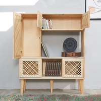 Tourne-disque moderne du milieu du siècle Table console avec rangement