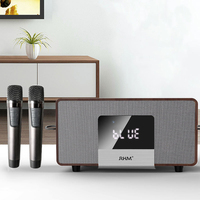 RHM-Sistema de Karaoke en casa, 2 micrófonos inalámbricos todo en uno, amplificador de potencia inalámbrico, altavoz con BT/AUX/USB/COA