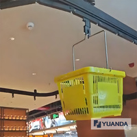 Système de convoyeur suspendu à faible bruit pour supermarché, ligne de convoyage aérien pour la logistique des aliments frais et des chambres froides de supermarché