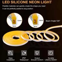 Lampu LED Neon PVC DC12V-IP68-120D-6*12MM 5M untuk Konstruksi Luar Ruangan/Dalam Ruangan dan Aplikasi Industri