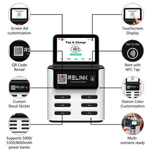 Station de location de Power Bank 6 emplacements | Kiosque de vente de chargeur portable partagé avec système de point de vente à charge rapide pour le chargement de té<span class=keywords><strong>l</strong></span>éphone portable - Product Image 3
