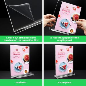 A5 & A4 miễn phí đứng Acrylic giữ dấu t Hình dạng giấy hiển thị đứng Tabletop tấm nhựa đứng - Product Image 6