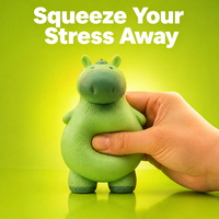 Jouet anti-stress Hippopotame Squishy en mousse TPR souple à rebond lent, corps moelleux, pour le calme au bureau et la décoration de la maison