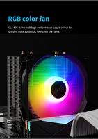 Ventilateur de refroidissement CPU à roulement fluide 4 broches à prix de gros d'usine pour boîtier d'ordinateur, LED RVB, faible bruit, PC de jeu Intel pour