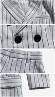 Ensemble de costume pour garçons Bonbiti Vietnam, style européen, en lin tissé, à rayures fines blanches, double boutonnage, 2 pièces (blazer)