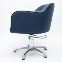 Fauteuil de Salon Professionnel en Cuir PU Bleu de Qualité Supérieure, Chaise de Coiffure Hydraulique Pivotante et Réglable Confortable pour Salon de Coiffure