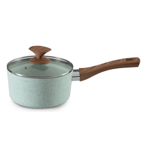 Modern <b>Ceramic</b> Marble Coated Pot <b>Pan</b> Glass Lids Bakelite Handles Gas Induction Non-Stick Aluminum Cookware Set - Product Image 2