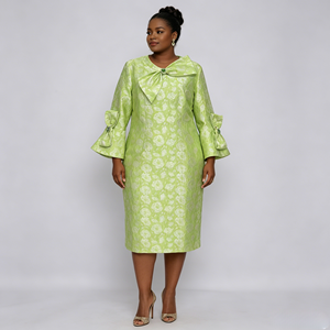 Prix d'usine 3xxx Robes de mère de la mariée africaines en tissu jacquard grande taille pour femmes - Product Image 2