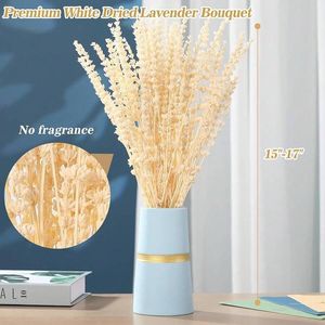 Bouquet de fleurs de lavande séchées, bouquet de lavande blanche préservée, 17 fleurs séchées naturelles pour la décoration de la maison, des mariages, des vases, des photos - Product Image 3