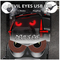 Nouvelles Yeux de Diable Plug & Play, Prise USB, Yeux Clignotants LED, Panneau d'Écran LED pour Pare-Brise, Yeux de Démon Triangulaires 11 Modes, 6V pour Voiture et Camion