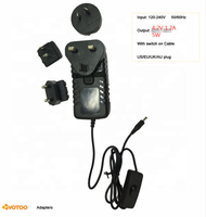 Adaptateur secteur interchangeable UE US UK AU 6V 12V 24V 0.5A 1A 1.5A 2A 3A Niveau VI CE FCC RoHS pour LED, CCTV et petits appareils électroniques