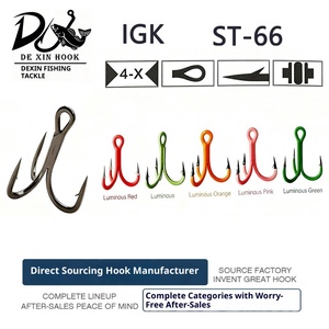 Hameçons triples robustes ST-66-4X avec ardillons, en acier à haute teneur en carbone, pour leurres et plaques métalliques, pour la pêche en lac - Product Image 5