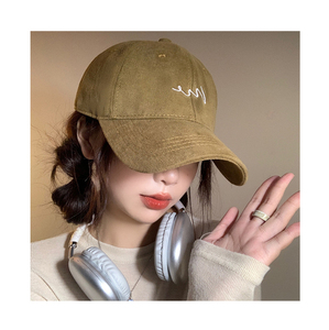 Toptan erkek ve kadın's uzun ağız Visor şapkalar büyük kafa derinleşti geniş ağız Lettered işlemeli beyzbol kapaklar - Product Image 1