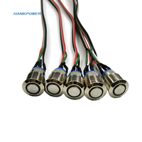 Kawat Sakelar Tombol PC Logam Kustom M12 dengan Sakelar Atur Ulang LED Kabel Daya Casing Komputer