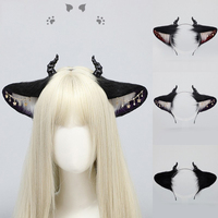 Serre-tête fantaisie Halloween, oreilles de créature diabolique, serre-tête en peluche, serre-tête spirituel du diable ciel étoilé