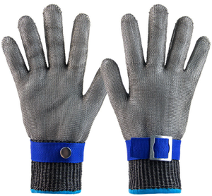 Usine de gants en <span class=keywords><strong>maille</strong></span> métallique Ouverture d'huître personnalisée Coupe de viande Travail de boucher Gants de sécurité en fil d'acier inoxydable - Product Image 1