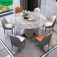 Meubles de salle à manger de luxe modernes pour hôtel et restaurant, table ronde extensible et pliable pour 6 personnes, idéale pour appartement, vente chaude