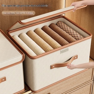 Caja de Almacenamiento de Ropa de Tela Oxford Plástica con Panel Hueco, Diseño Moderno, Lavable, Gran Capacidad, Tapa de una Pieza, Organizador Plegable - Product Image 2