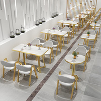 Combinaison de chaises de table en métal minimaliste moderne pour thé café dessert thé au lait hamburger snack restaurant stand canapé