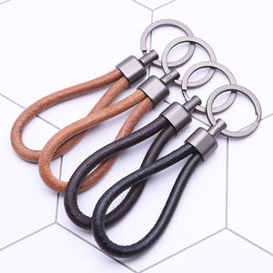 Vintage basit inek derisi el halat anahtarlık kolye erkek kadın için yaratıcı kişilik deri araba zinciri - Product Image 4