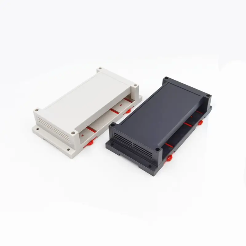 Kotak modul rel Din penutup plastik ABS kotak terminal kotak kontrol PLC