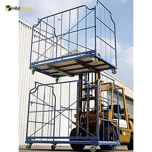 Chariot <span class=keywords><strong>de</strong></span> manutention logistique d'entrepôt, type N, à 3 côtés, empilable, cage à roulettes - Product Image 2